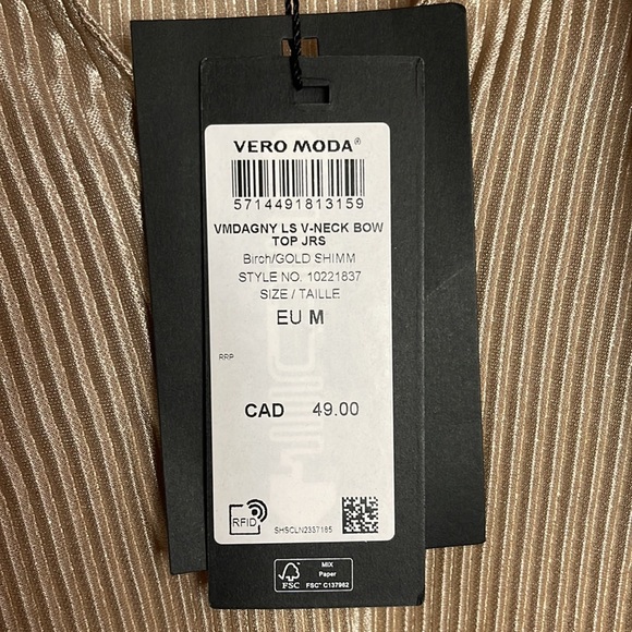 V-neck Bow Long Sleeve Top - Picture 5 of 6